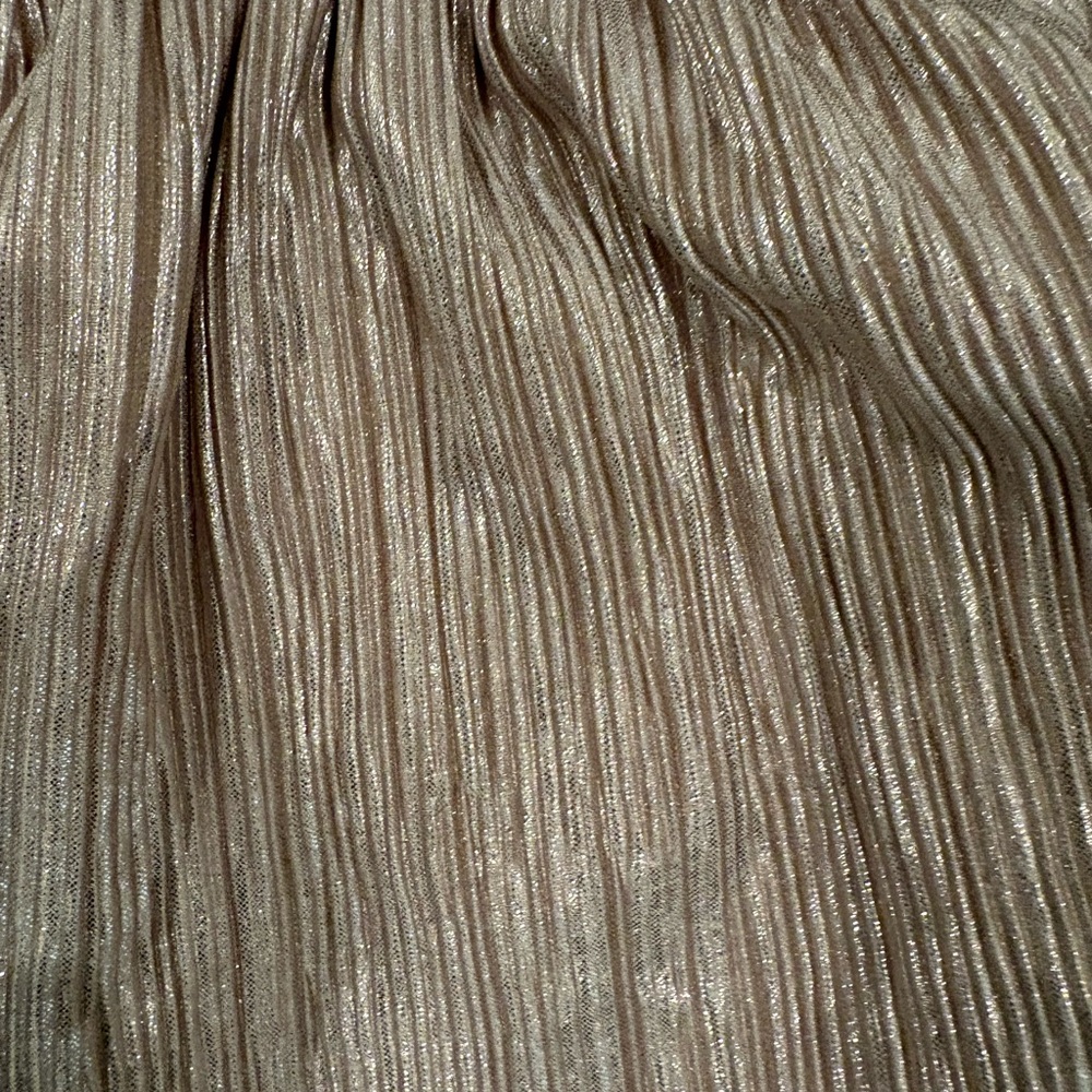 Janie and Jack Metallic Pleated Gold-Tan Skirt